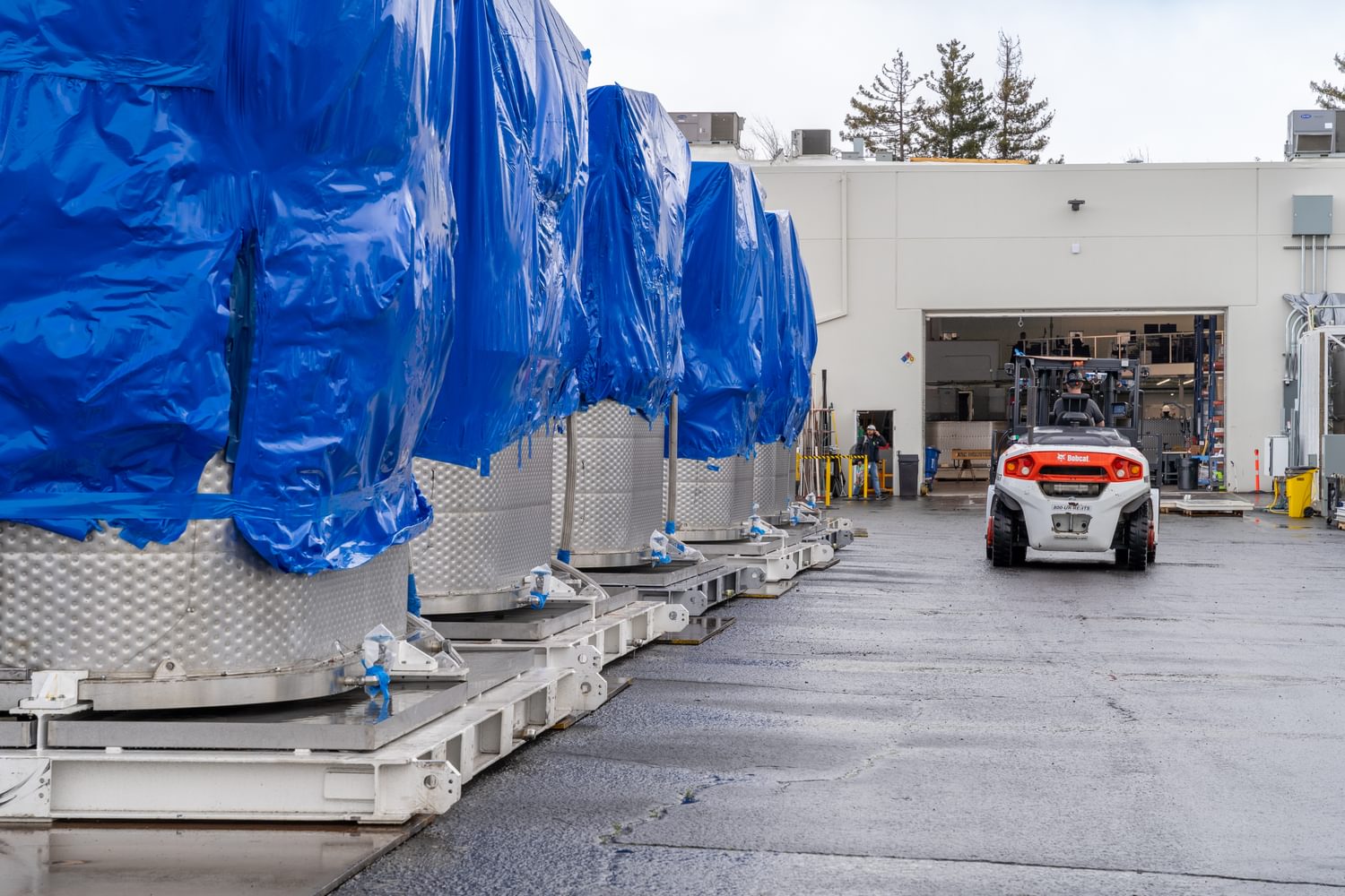 Antora thermal batteries lined up outside the factory.